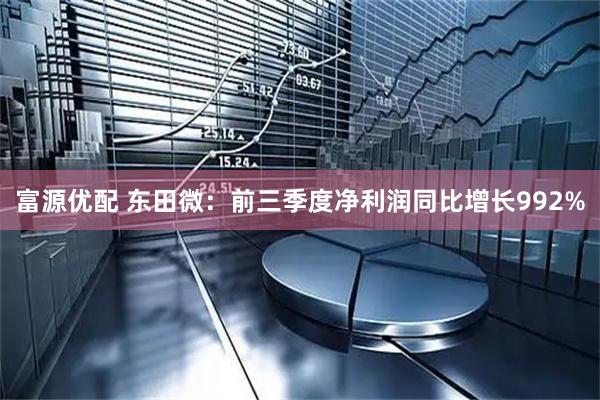 富源优配 东田微：前三季度净利润同比增长992%