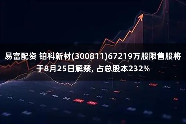 易富配资 铂科新材(300811)67219万股限售股将于8月25日解禁, 占总股本232%