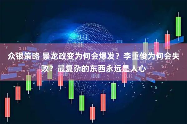 众银策略 景龙政变为何会爆发？李重俊为何会失败？最复杂的东西永远是人心